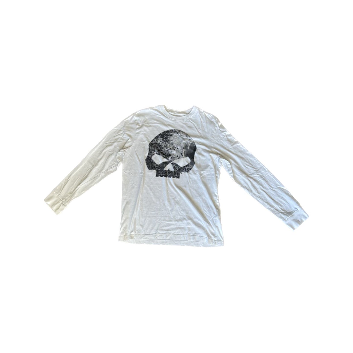 HARLEY DAVIDSON | Skull Long Sleeve Mens T-shirt | Size L