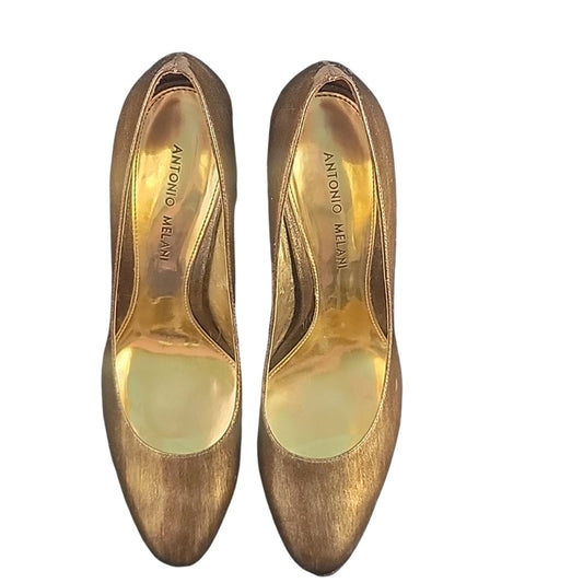 ANTONIO MELANI | Gold Leather High Heel | sz 7.5m