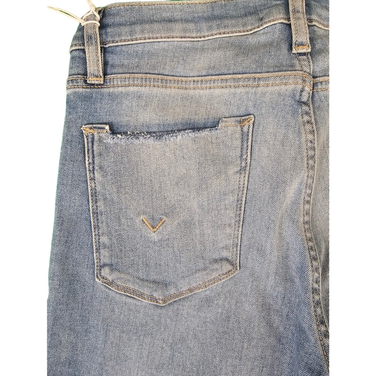 New Womens Hudson Jeans |size 26| Nico Mid-Rise Straight Ankle |  Blue Distress