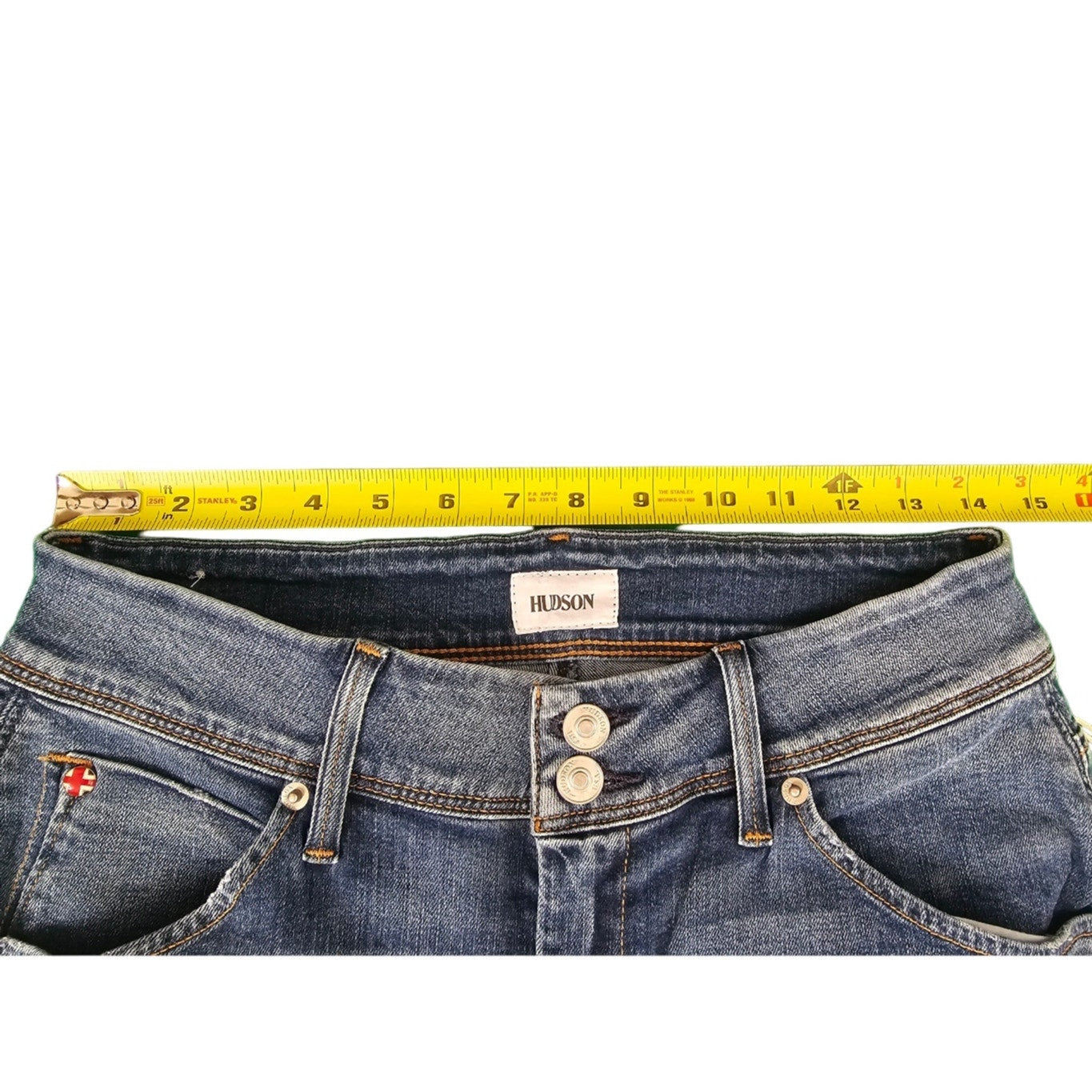 New Womens Hudson Jeans | 27 Mid-Rise Cat Skinny | Fringe Cut Out Bottom |  Blue